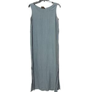 Vintage Basement USA Denim Maxi Long Sleeveless 90’s Dress Chambray Jumper Sz S